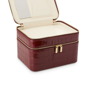 Bordeaux Croc Beauty Case