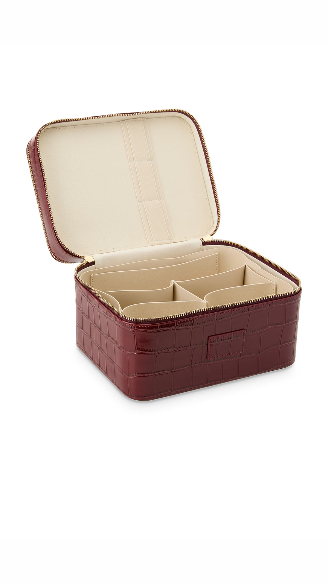 Bordeaux Croc Beauty Case