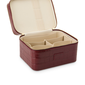 Bordeaux Croc Beauty Case