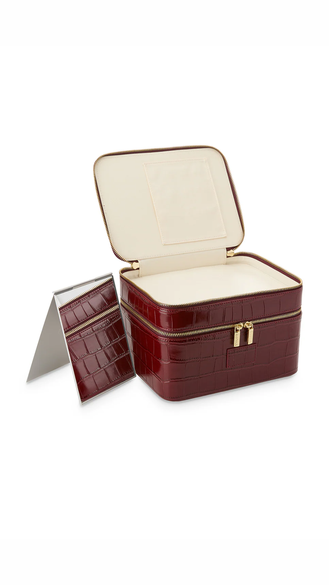 Bordeaux Croc Beauty Case