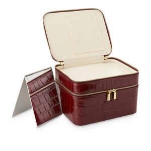 Bordeaux Croc Beauty Case