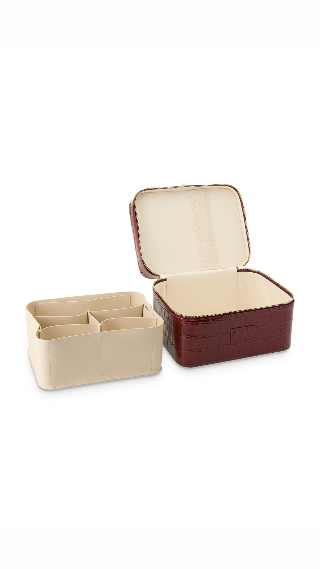 Bordeaux Croc Beauty Case